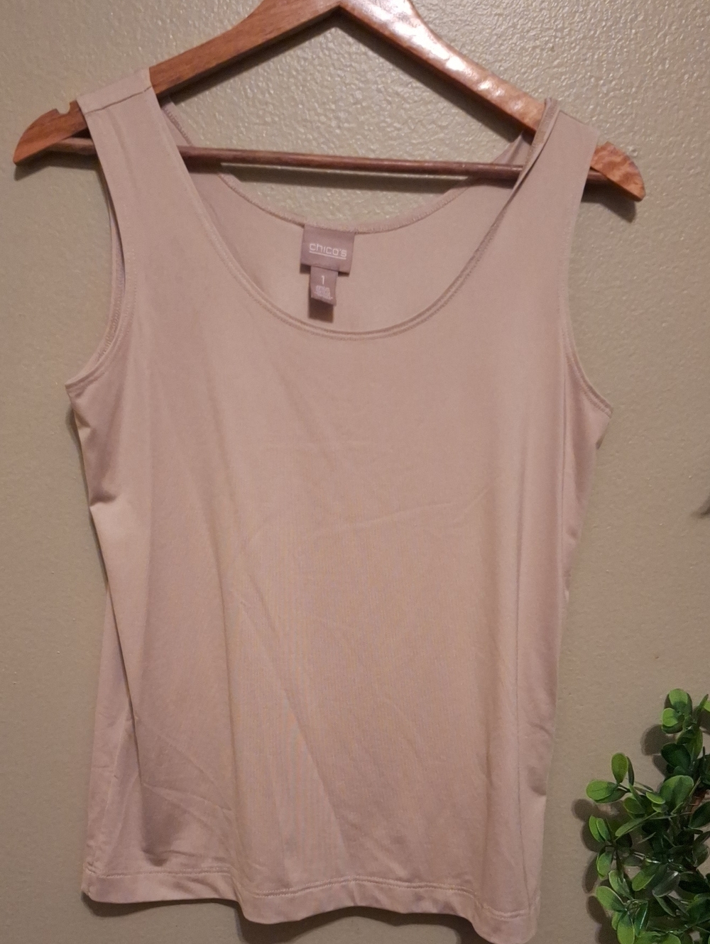 Chico's Scoop Neck Tank Top - Beige